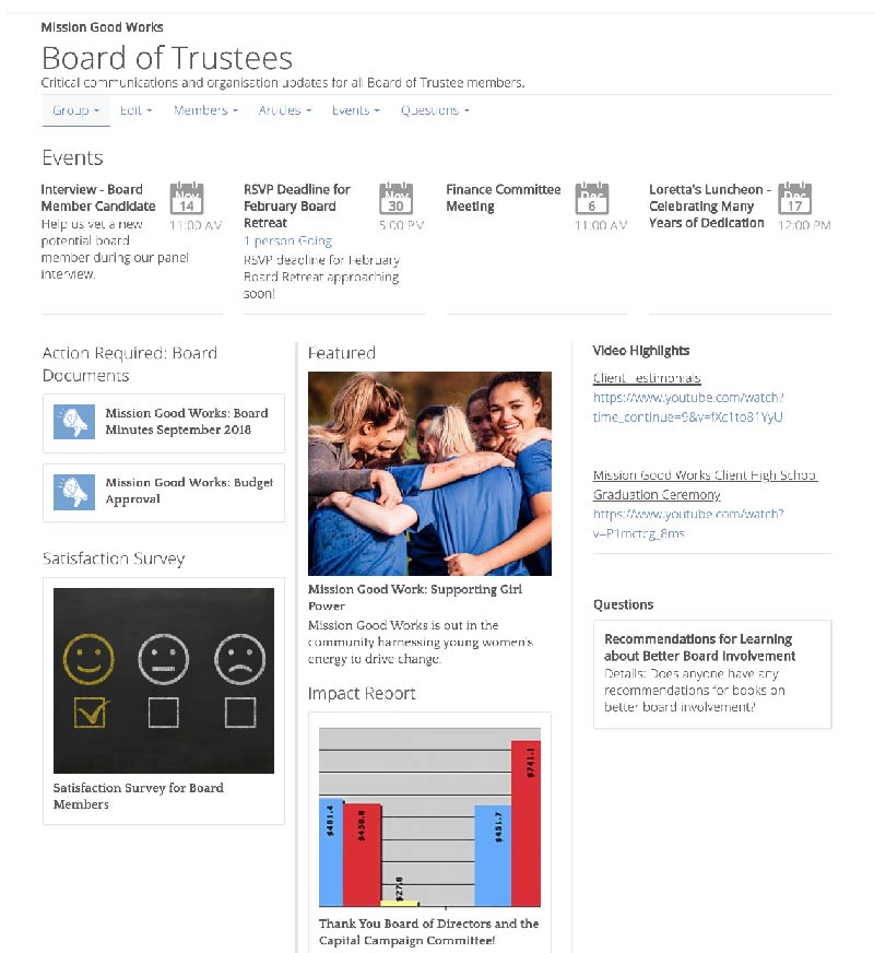 Board/Trustees interactive group screenshot